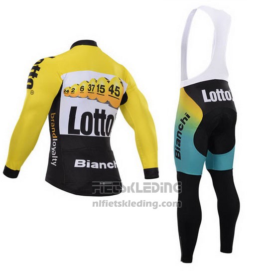 2015 Fietskleding Lotto NL Jumbo Zwart en Geel Lange Mouwen en Koersbroek